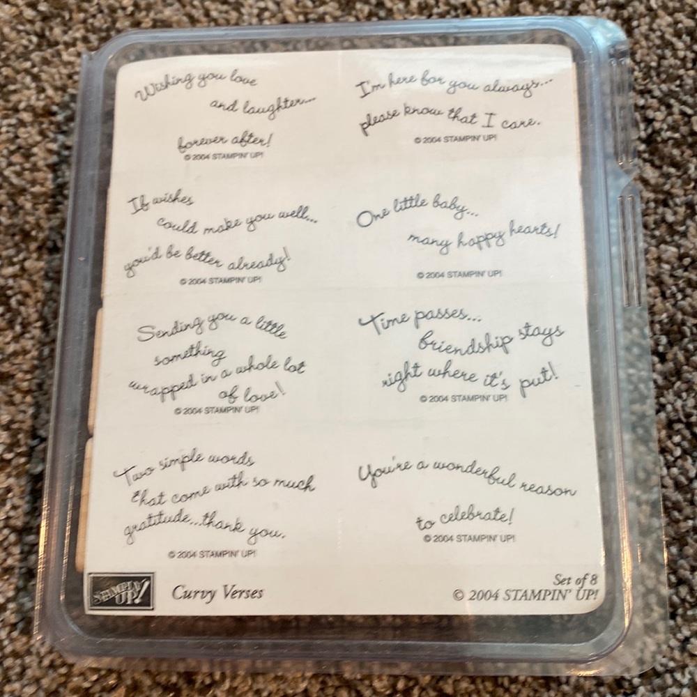 Stampin Up! Curvy Verses set of 8 stamps. New and unused.